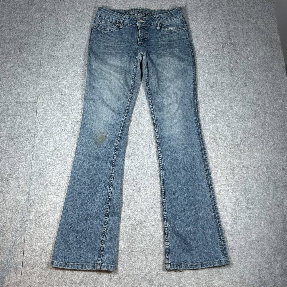 Vintage Bongo Denim Jeans Womens 7(28x32) Light Blue Y2K Low Rise Bootcut Pocket